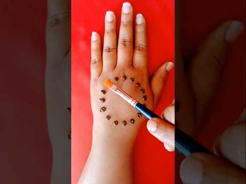 Amazing paint brush mehndi design with trick #viral #video #trending