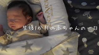 【一日密着】生後1ヶ月の赤ちゃんとの一日　男の子ベビー