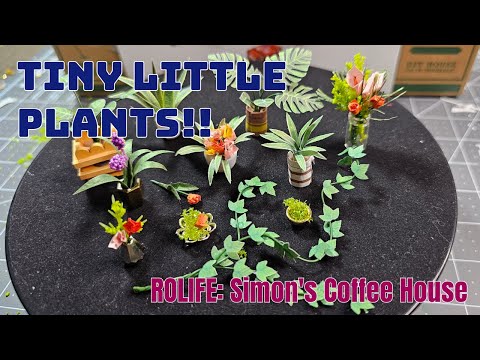 Rolife Simon's Coffee House: all the little plants!  #rolife #dollhouse #miniature