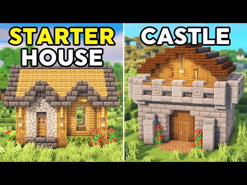 3 Simple Starter Houses for Survival Minecraft! (Tutorial)