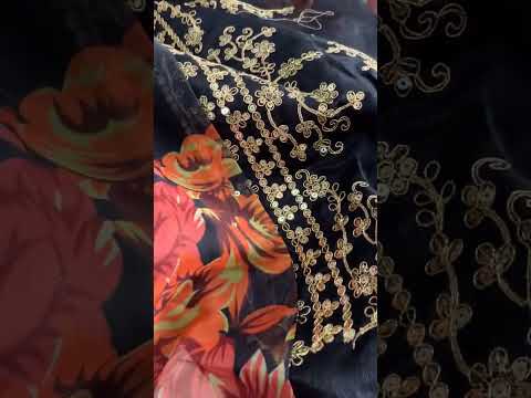 blacks saree... organza floral print saree.. #saree #blacksaree