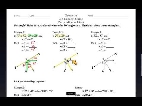 Geometry 2-5 Concept Guide: Perpendicular Lines