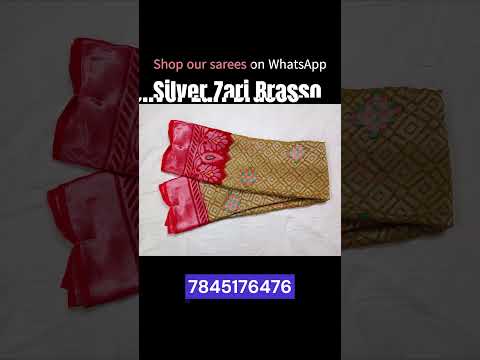 Chikku Silver Zari Brasso Saree | Elegant Ethnic Wear #SasthaCollections #sareelove #saree #sale