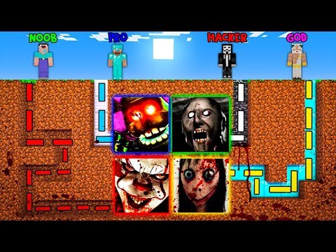 Minecraft - NOOB vs PRO vs HACKER vs GOD : SCARY MAZE CHALLENGE in Minecraft ! AMV SHORT Animation