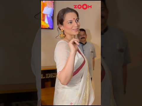 Kangana Ranaut looks GORGEOUS in saree at Emergency promotion event 🥰 #kanganaranaut