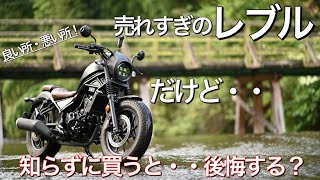 【レブル250】売れすぎのレブルだけど・・知らずに買うと後悔する？半年で約8,000㎞乗った感想！不満も教えます！