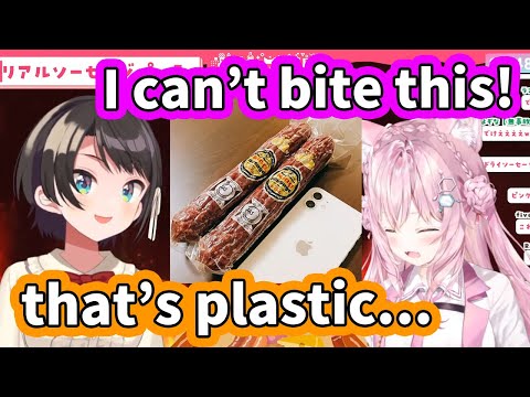 Koyori Fails to eat a Sausage in the Most PON Way Possible [ENG Subbed Hololive / Subaru Off-Collab]