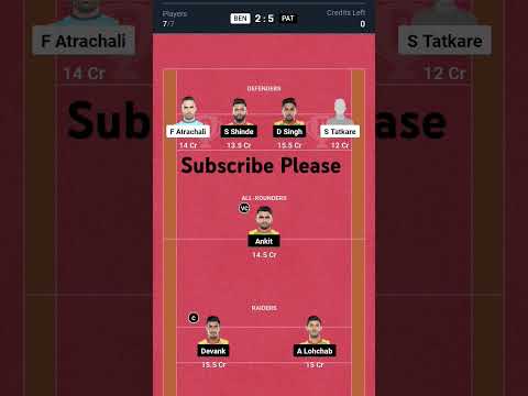 BEN vs PAT kabbadi Dream11 Prediction | Dream11 Team Of Today Match | Kabbadi Dream11 Team Today |