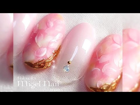 桜はなびらネイルアート♡Cherry Blossom Petals nailart