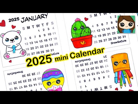 How to Make 2025 mini Desk Calendar 🥰 FREE Easy DIY Craft