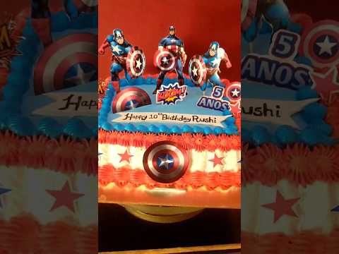 Captain America Theme Cake 🎂#shorts #cakedesign #youtubeshorts #cake