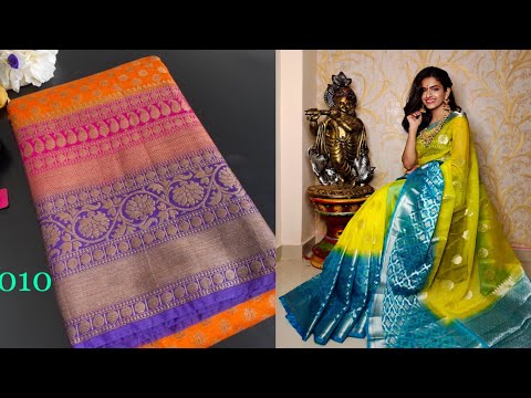 New arrivals Semi georgette Banarsi paithani border design saree