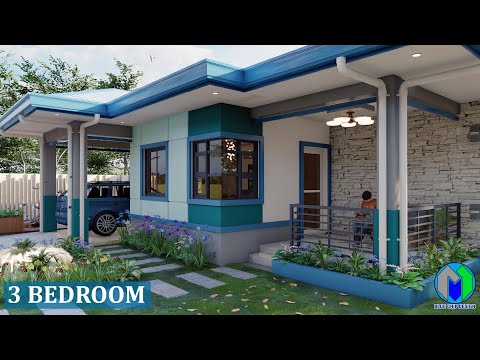 3 Bedroom House Design with pool | Simple House design