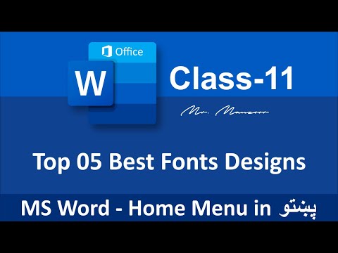 Top 05 Best Fonts Designs in MS Word | Class - 11