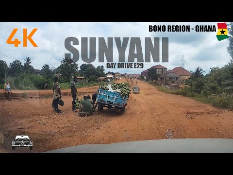 Sunyani Day Drive E29 from Area 1 To Baakoniaba Via Fiapre Berlin Top Bono Region Ghana 4K