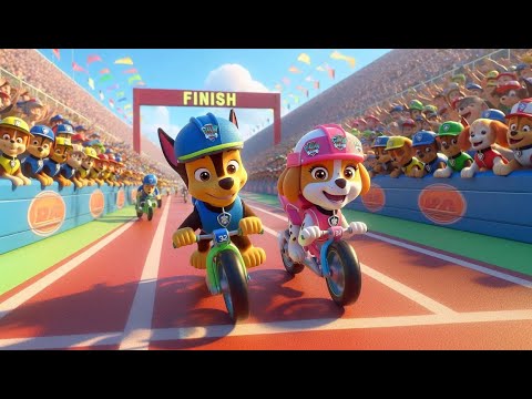 Paw Patrol Ultimate Rescue | CHASE x SKYE Are In A Bike Race?! - Very Funny Story | Rainbow 3