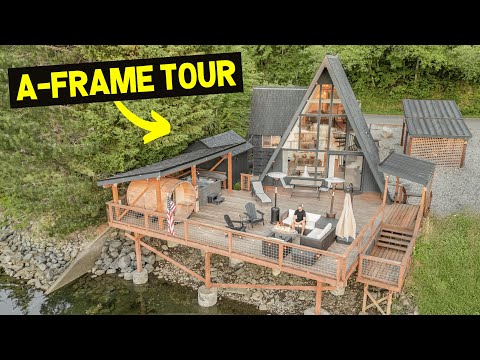 WATERFRONT FAMILY A-FRAME CABIN w/ Sauna & Hot Tub! (Full Airbnb Tour)