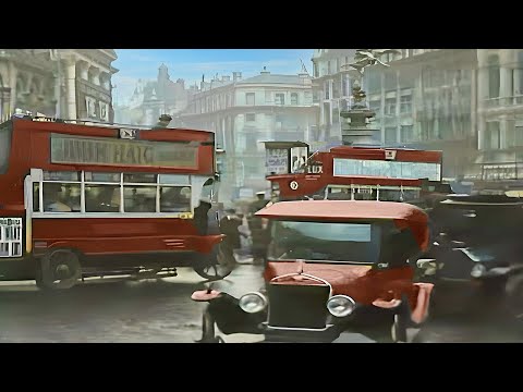 London 1920s in color [60fps,Remastered] w/sound design added