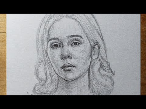 Learn to draw a girl's face using loomis method | drawing tutorial