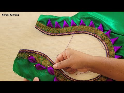 Beautiful model blouse back neck design | Cutting and stitching back neck design