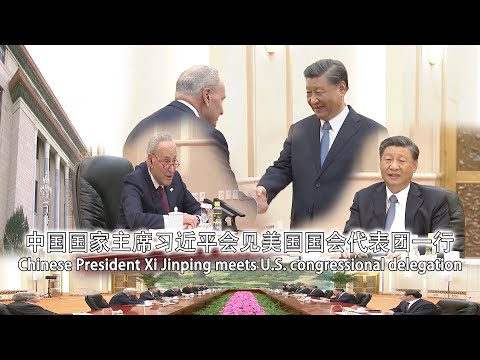 中国国家主席习近平会见美国国会代表团一行/Chinese President Xi Jinping meets U S  congressional delegation