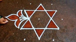 Diwali 2024 star kolam🌺|5*3Deepavali special kolam 🌺|diwali muggulu designs🌺|Beautiful rangoli