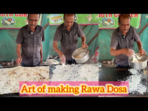 Art of making Rawa Dosa in Vadodara😍😍 Kabhi dekha hai itna Bada Dosa🤩🤩