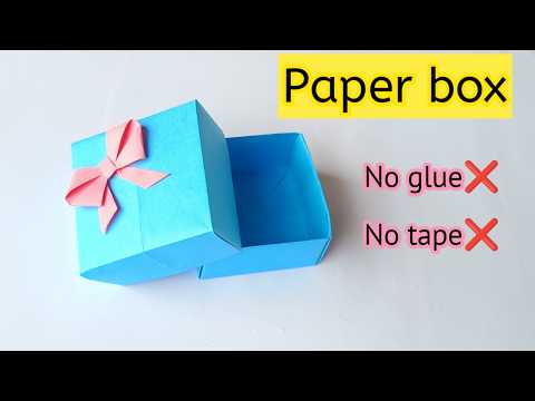 DIY paper box|How to make paper box|Papar gift box|No glue paper craft|No glue craft|Origami box