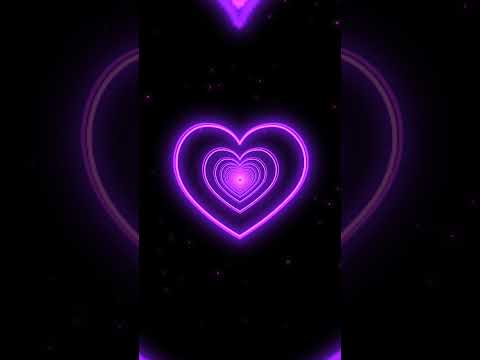 #Shorts Heart Tunnel💜Purple Heart Background | Neon Heart Background Video | Wallpaper Heart