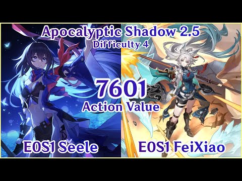 NEW Apocalyptic Shadow 2.5 - E0S1 Seele x E0S1 FeiXiao 7601 Action Value Clear | Honkai Star Rail