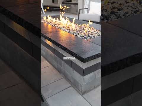 Raised Patio with Fire Pit and Slabs