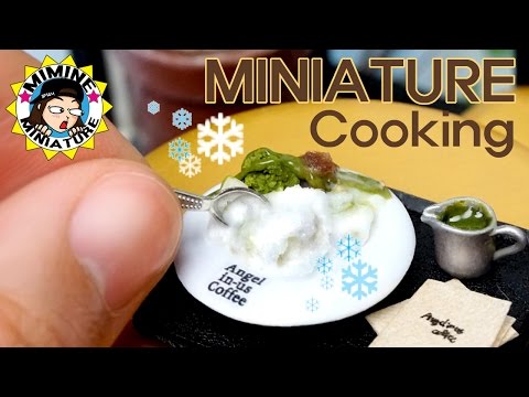 (유료광고)미니어쳐 진짜요리!! 엔제리너스 제주녹차빙수! Miniature Real Cooking - Jeju green tea ice 미미네 ミミネミニチュア