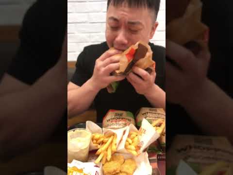 漢堡王吃播｜BURGER KING #吃播 #eating #漢堡 #food #foodie #foodlover #mukbang