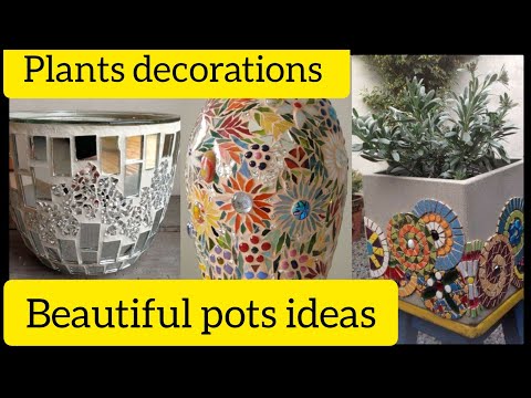 aesthetic painting on pots||Latest plant decor|| amazing style pots ||top home decor ideas