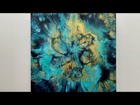 🌸 FLOWER 🌸 Painting With Amsterdam and DecoArt Metallics💙 Acrylic Pouring | Fluid Art