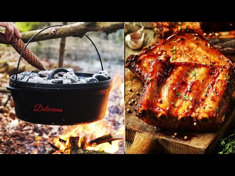 Campfire Dutch Oven Pork Ribs!