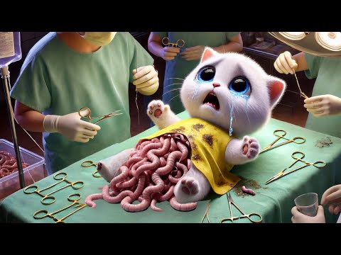 Kittens have many Worms🐛 in their Stomachs😿 #cat #ai #catlover #catvideos #cutecat #aicat