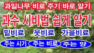 과일나무 비료 주는 시기와 방법, 과일나무 가꾸기에서 과일나무 거름 주기(과수 시비법) 쉽게 알기-  밑거름 주기, 웃거름 주기, 가을 거름주기,  엽면시비, 과일나무 퇴비 주기