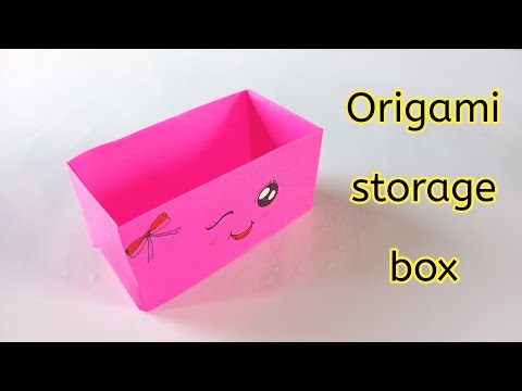 Easy origami storage box|DIY paper box||How to make paper box without glue|No glue paper craft