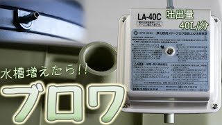 【ブロワ】これ1つで、複数の水槽を維持できる大型エアポンプ。コンセント1つで、大吐出量!! 日東工器 メドーブロワLA-40C【ふぶきテトラ】