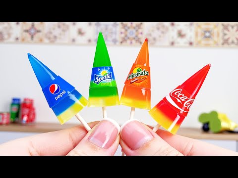 Colorful Mini Rainbow Soda Jelly Pops | ASMR Miniature Cooking – Tiny, Tasty, and Satisfyingly Cool!