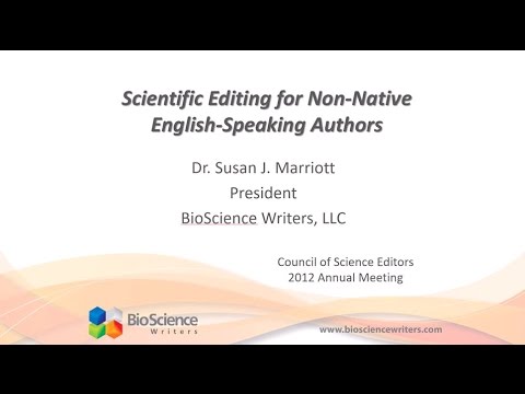 CSE 2012 - Scientific Editing for Non-Native English-Speaking Authors