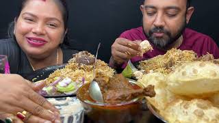 Bigbites, Eating Mutton Biriyani, With Spicy Chicken Kosha, Luchi, Malai Tikka Kabab।