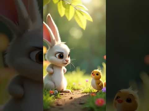 Rabbit and little duck #ytshorts #youtubeshort #duck #rabbit