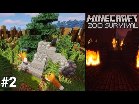 Building A Zoo In Minecraft Survival: FOX HABITAT & BLAZE STRUGGLE