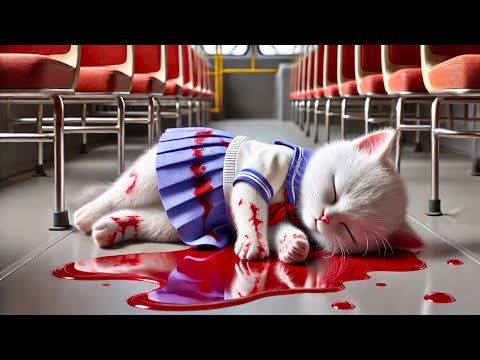 Little Kitten Falls Asleep😿 causing a Bus Accident💥🚌 #cat #ai #catlover #catvideos #cutecat #aicat