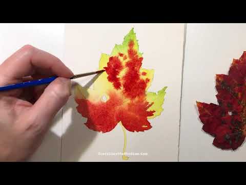 Red Leaf Watercolor Painting