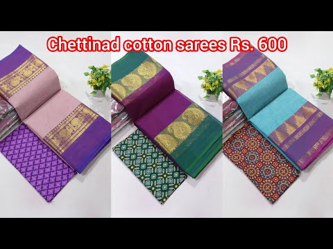 Fancy design🌷 *Chettinad cotton sarees*🌿 for order whatsapp:9488866146