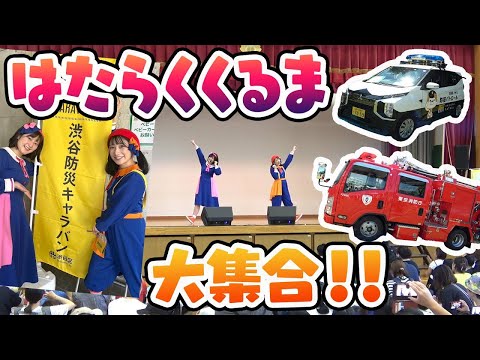 はたらくくるま大集合！小学校を貸切った防災イベントにレッツゴー！🚒✨【渋谷防災キャラバン】