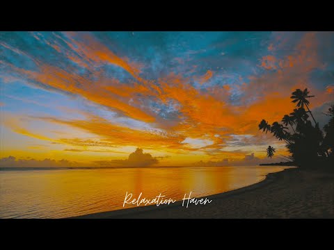 Relaxing Guitar Song with Calm Peaceful Ocean Sunset | Relaxation Haven